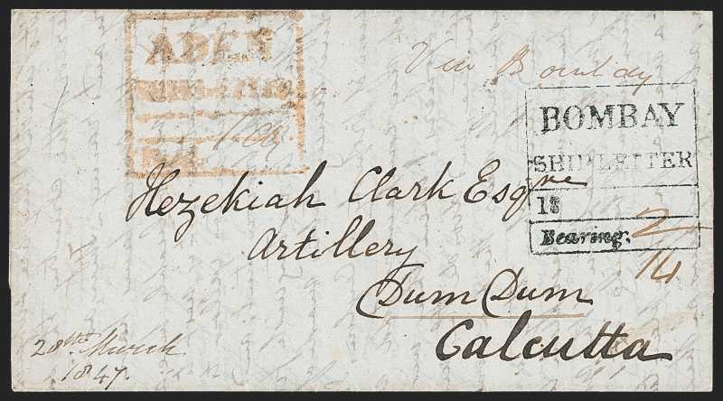 Aden FP 5 pre-1854 cover, Robert A. Siegel Auction Galleries lot 573