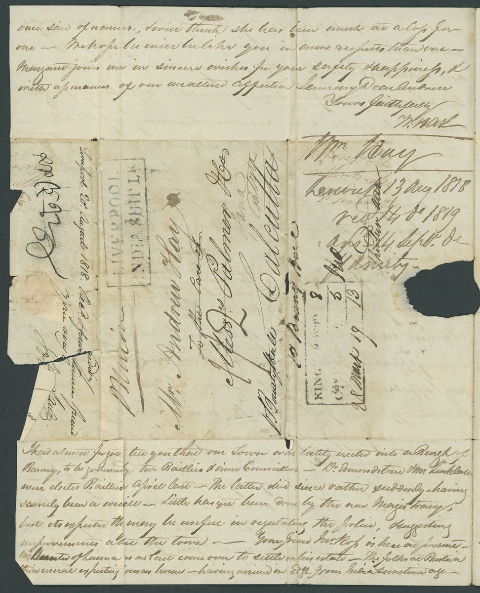 Calcutta SR7 pre-1854 cover, Spink lot 5541