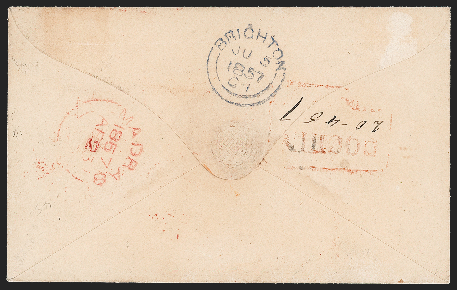 Pre-stamp cover of India — Cochin HG 2, COV-5170, 1854