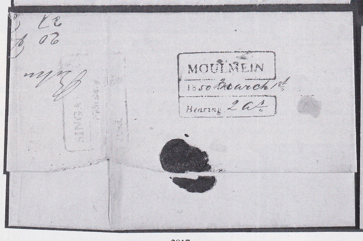 Moulmein FP 1 pre-1854 cover, Robson Lowe lot 2017