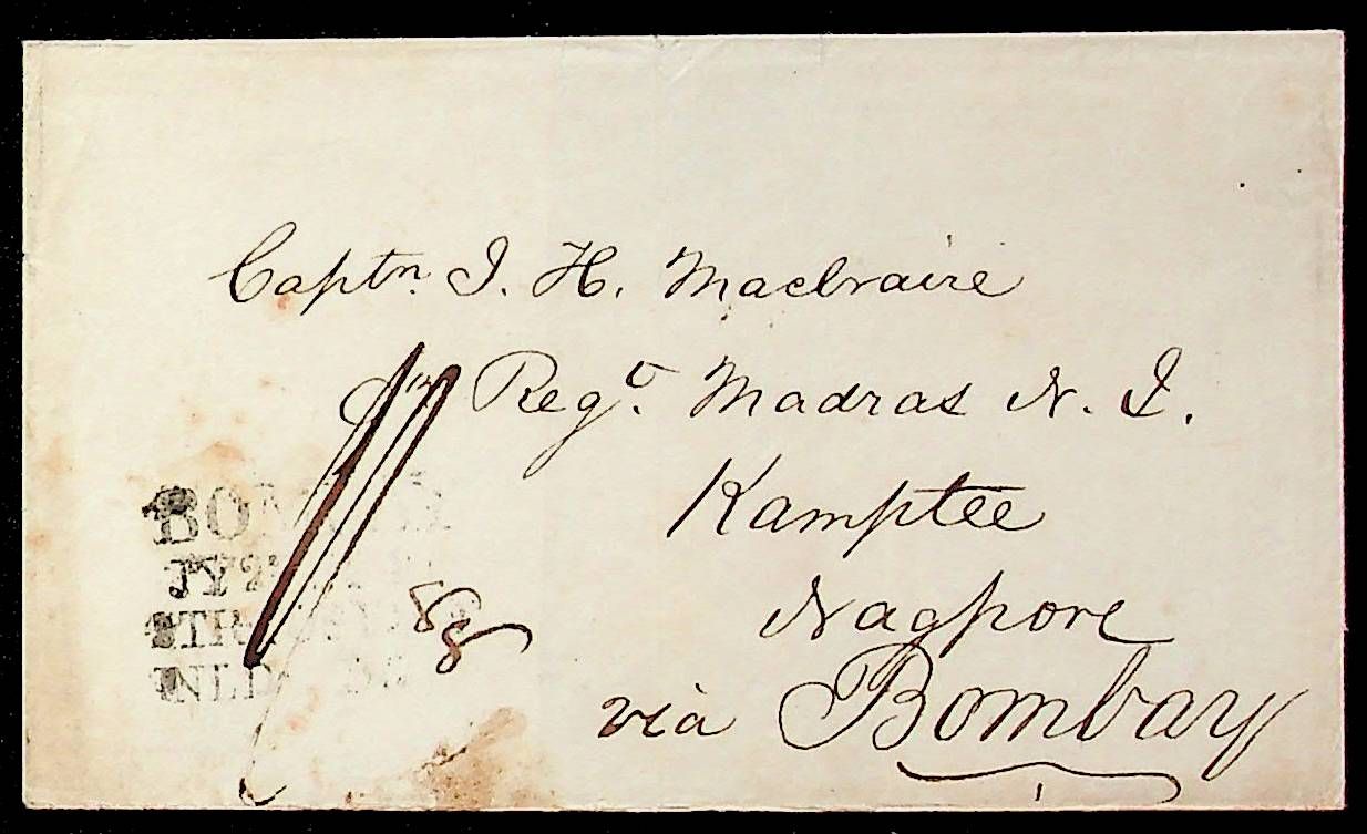Bombay SR6 pre-1854 cover, Sephils lot 0084