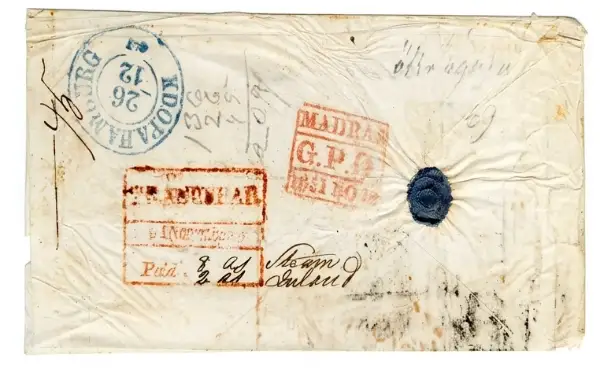 Pre-stamp cover of India — Tranquebar HG 6, COV-5421, 12 November 1851