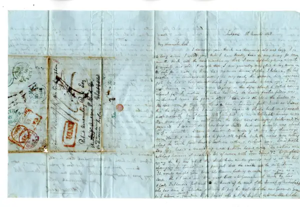 Pre-stamp cover of India — Calcutta SD16a, COV-4533, 8 March 1848