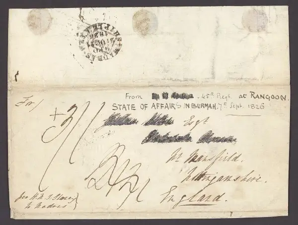 Madras SD12 pre-1854 cover, Spink lot 1012