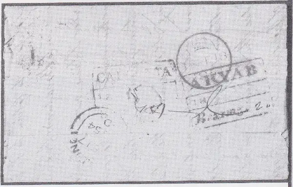 Akyab FP 3 pre-1854 cover, Robson Lowe lot 2009