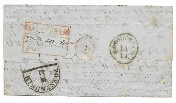 Pre-stamp cover of India — Mayaveram HG 1, COV-4759, 8 October 1849