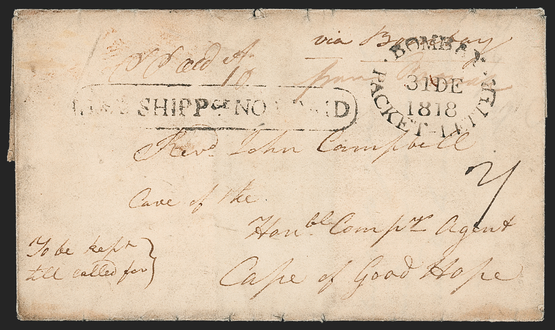 Bombay SD1 pre-1854 cover, Robert A. Siegel Auction Galleries lot 10036