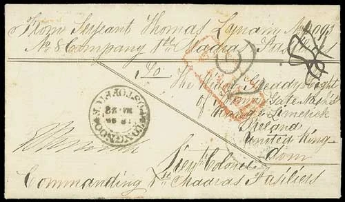 Pre-stamp cover of India — Rangoon FP 4, COV-5179, 1855