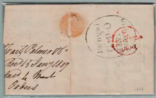 Pre-stamp cover of India — Calcutta SD2, COV-4583, 1806