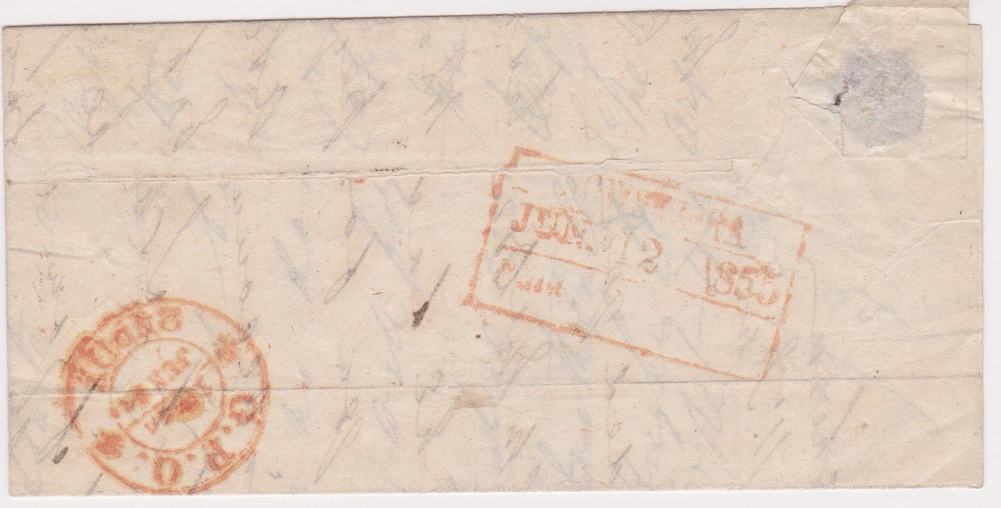 Pre-stamp cover of India — Nowshaira HG 1, COV-5498, 1855