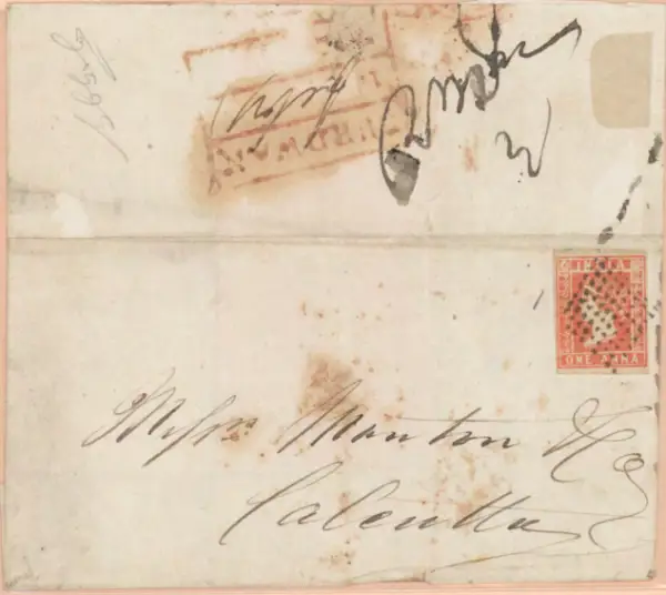 Pre-stamp cover of India — Burdwan HG 4, COV-4277, 10 July 1855