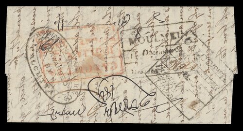 Moulmein FP 1 pre-1854 cover, Spink lot 22