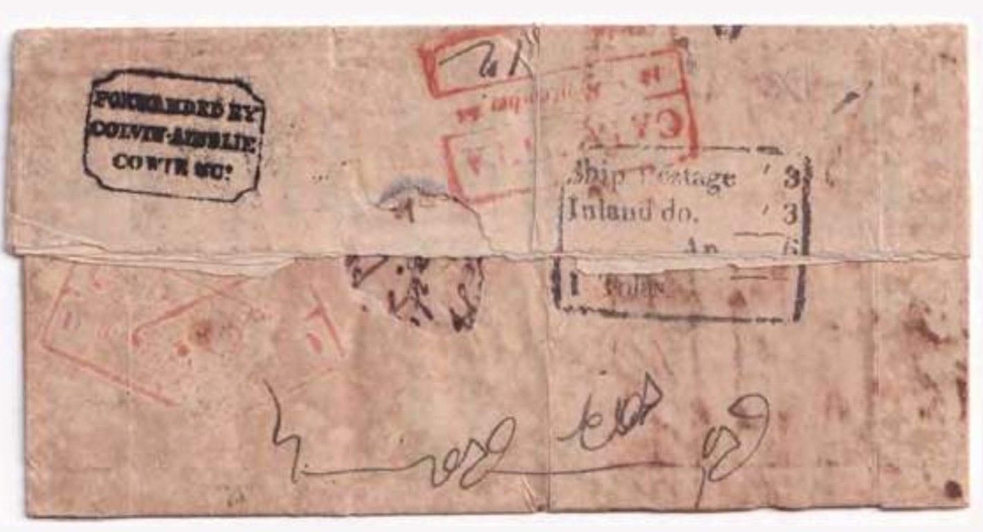 Calcutta SR42a pre-1854 cover