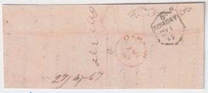 Pre-stamp cover of India — Margao FP 1, COV-3223, 28 April 1867