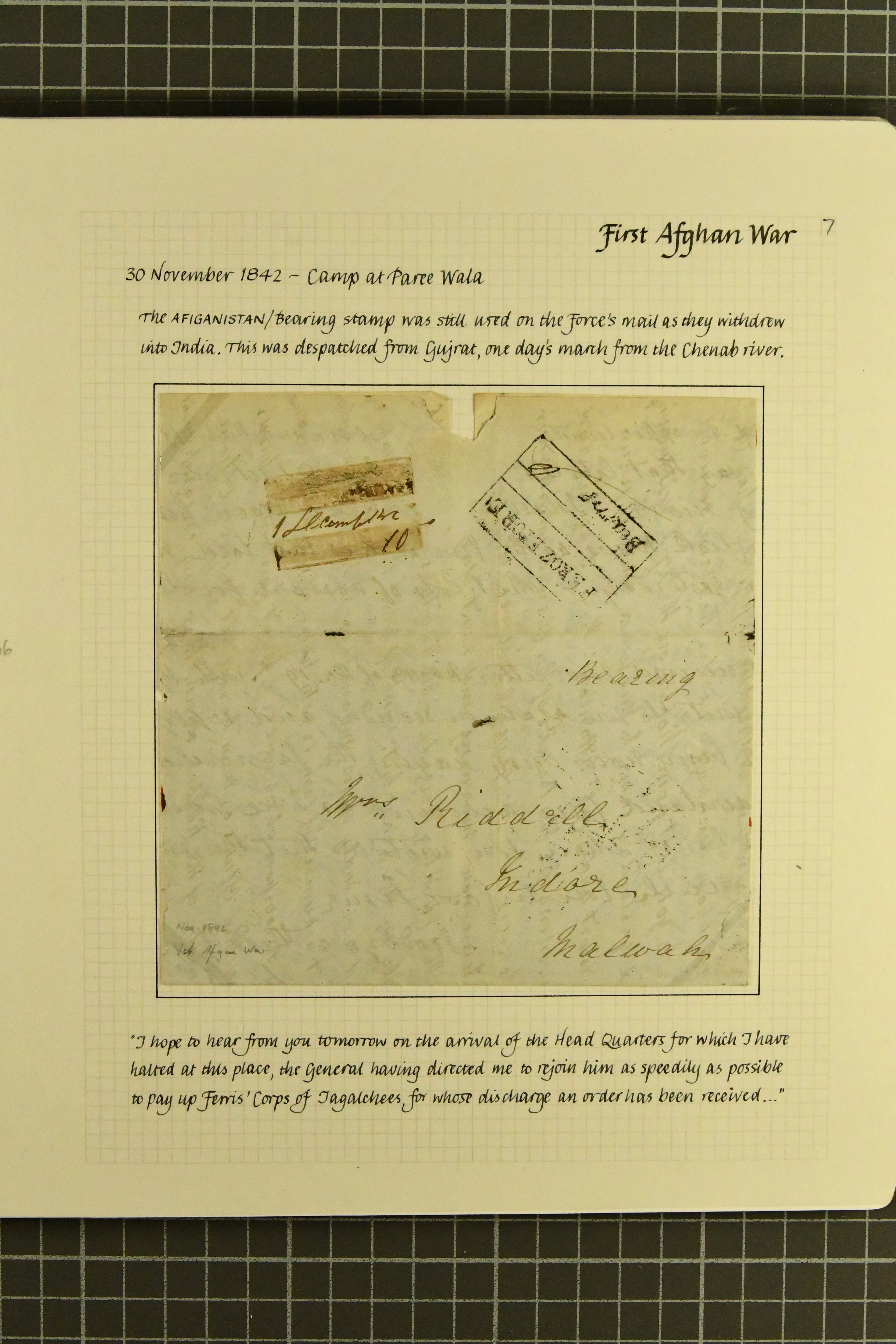 Pre-stamp cover of India — Ferozepore HG 2, COV-5097, 30 November 1842