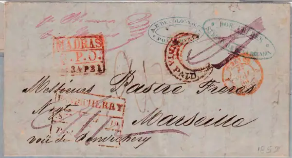 Pre-stamp cover of India — Pondicherry HG 12, COV-4557