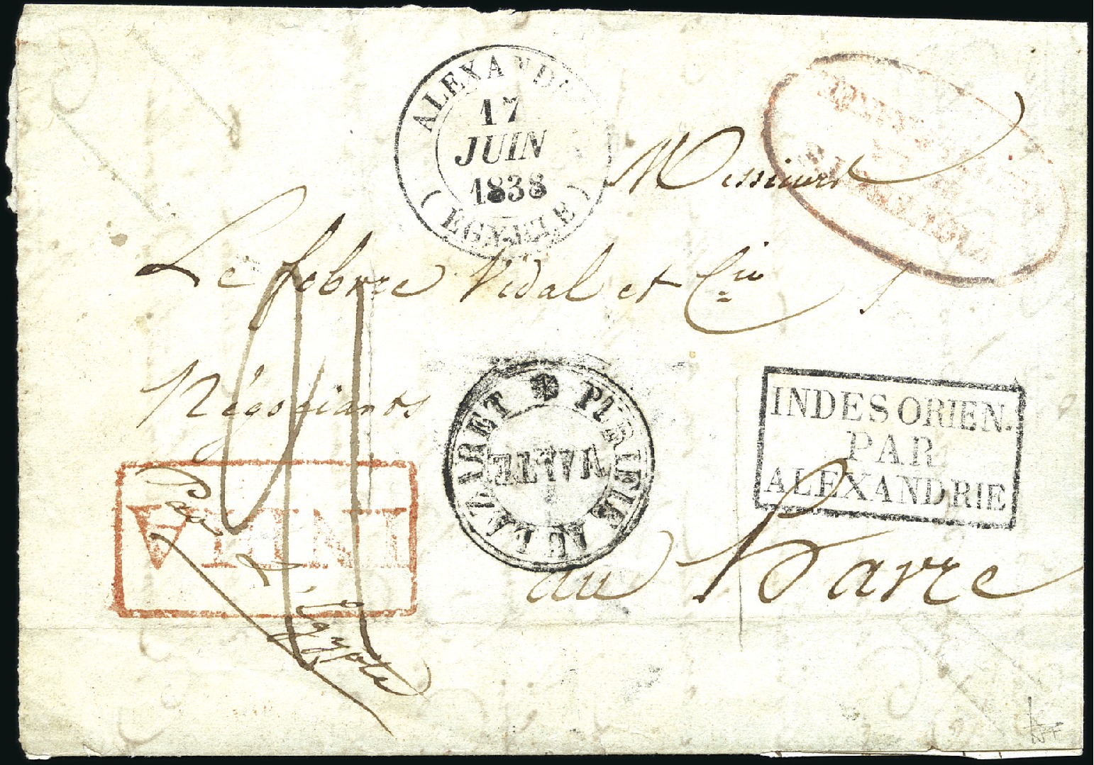 Pre-stamp cover of India — Calcutta SD16, COV-4943, 1838