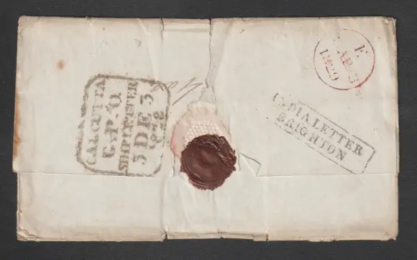 Calcutta SD9 pre-1854 cover