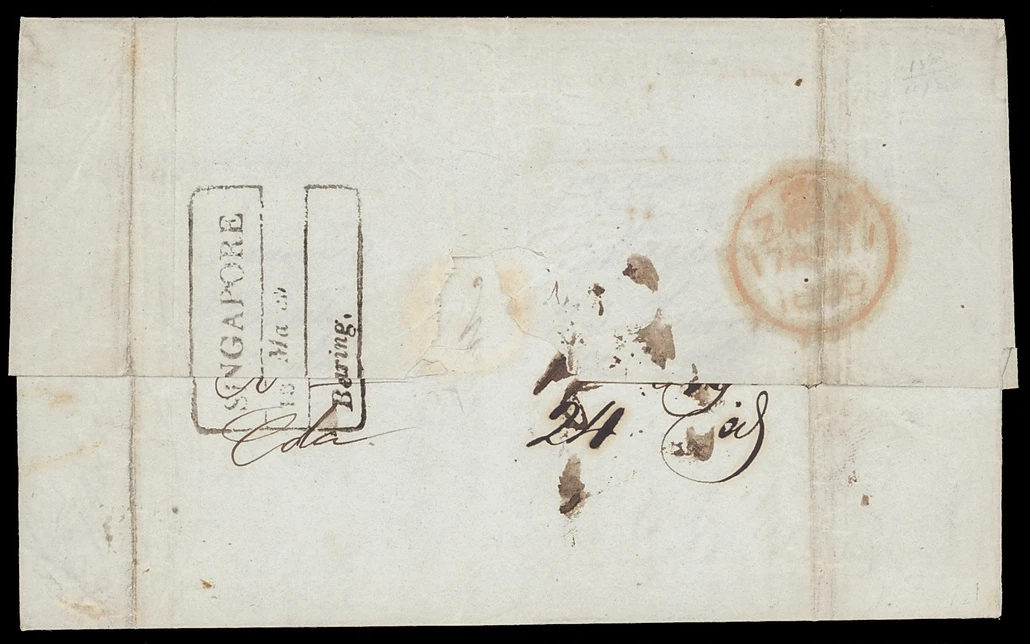 Singapore FP 4 pre-1854 cover, Spink lot 382