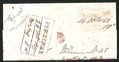 Pre-stamp cover of India — Afghanistan FP 3, COV-5453, 14 October 1842
