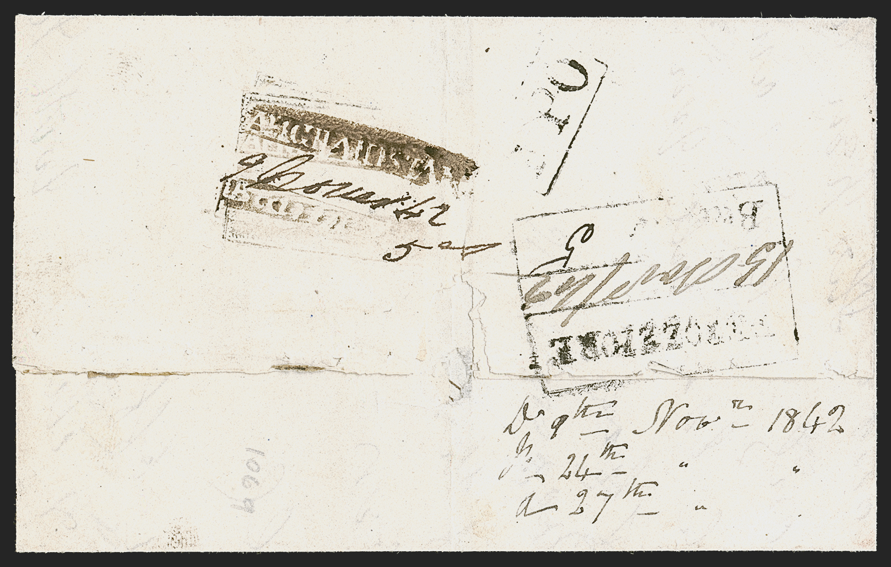 Pre-stamp cover of India — Lodianah HG 9, COV-5152, 15 October 1842