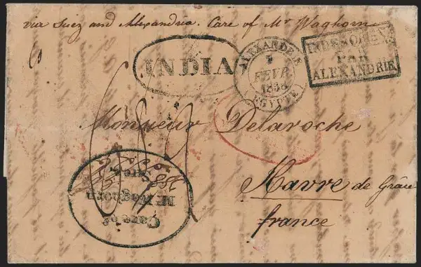 Pre-stamp cover of India — COV-1718, 22 December 1837