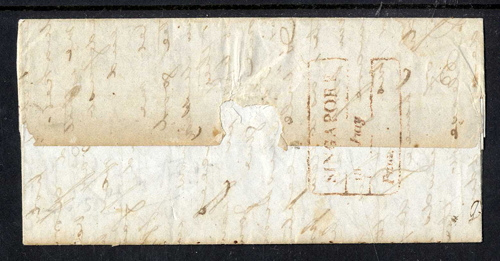 Singapore FP 3 pre-1854 cover, Spink lot 521