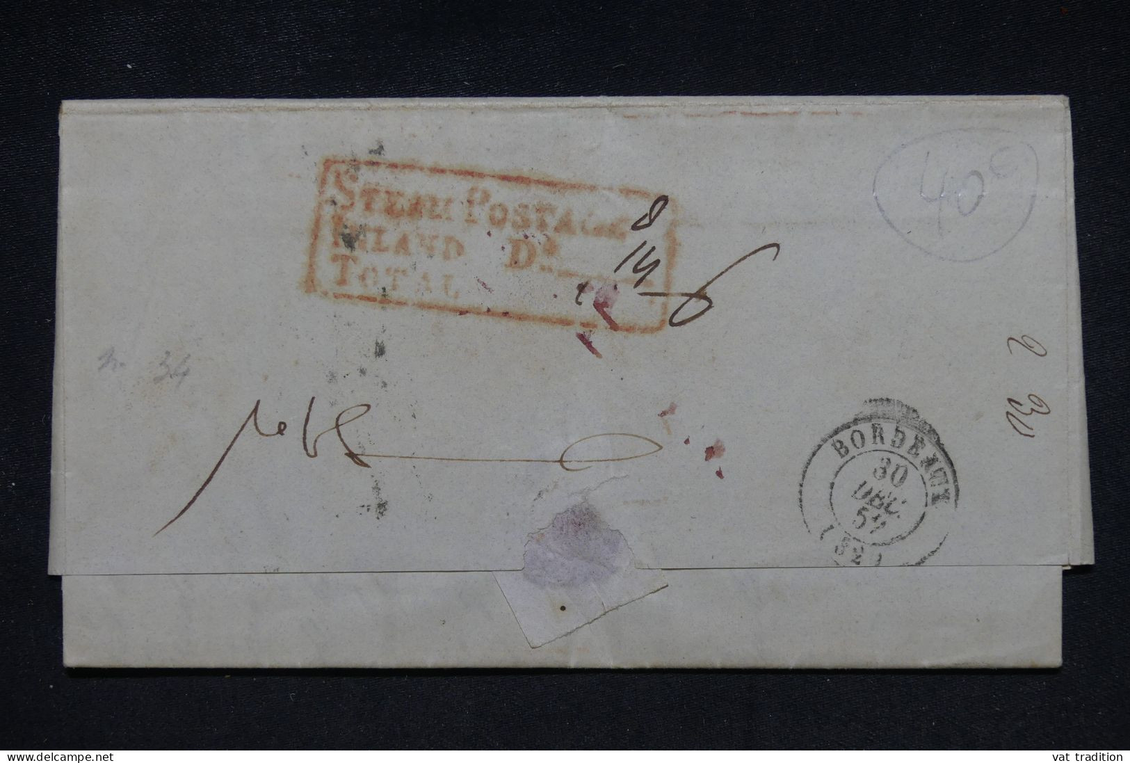 Pre-stamp cover of India — Calcutta SD13, COV-4812, 1852