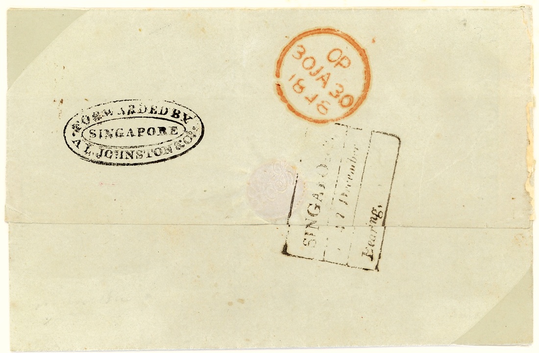 Singapore FP 4 pre-1854 cover, Spink lot 2768