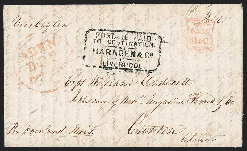 Aden FP 2 pre-1854 cover, Robert A. Siegel Auction Galleries lot 574