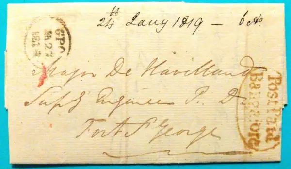 Bangalore HG 2 pre-1854 cover