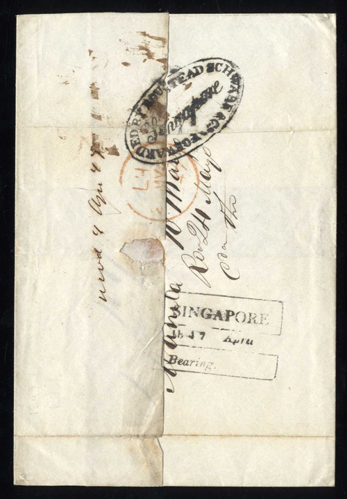 Singapore FP 4 pre-1854 cover, Spink lot 533