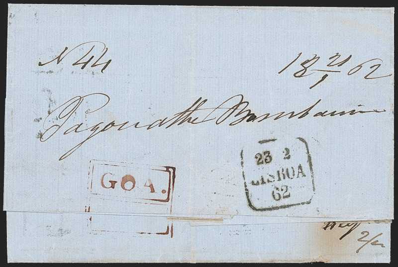 Goa FP 6 pre-1854 cover, Robert A. Siegel Auction Galleries lot 6235