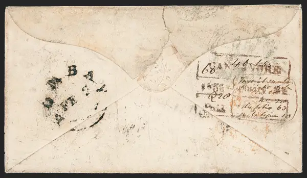Pre-stamp cover of India — Cannanore HG 8, COV-4809, 22 January 1856