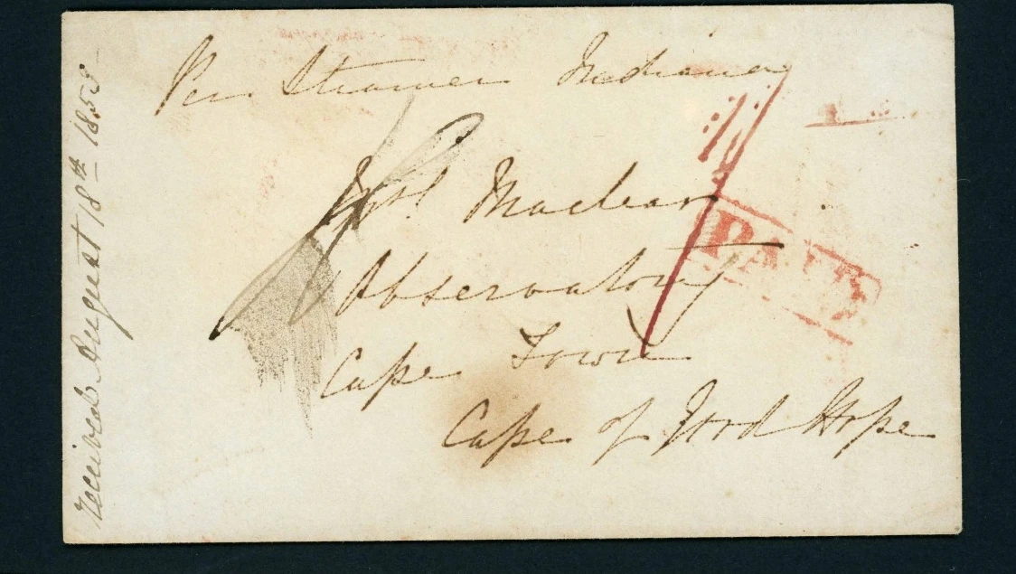 Pre-stamp cover of India — Calcutta SD24, COV-4860, 1845