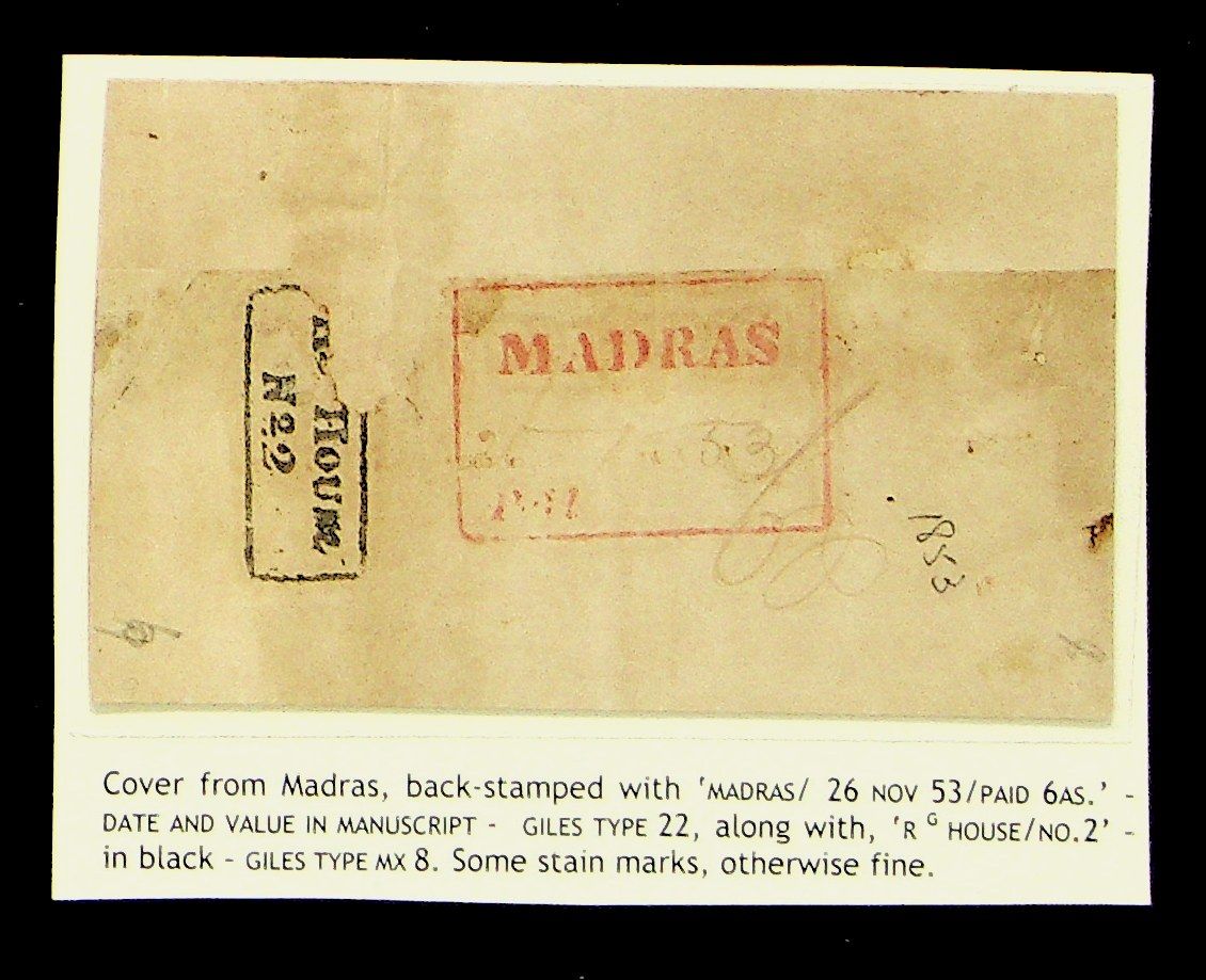 Madras MX8 pre-1854 cover, Sephils lot 0105