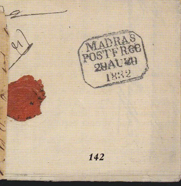 Madras HG 13 pre-1854 cover, Spink lot 142
