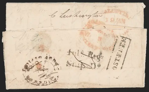 Pre-stamp cover of India — Kedgeree HG 1, COV-4858, 21 January 1821