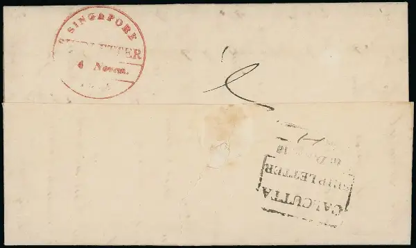 Pre-stamp cover of India — Singapore FP 9, COV-5537, 1840
