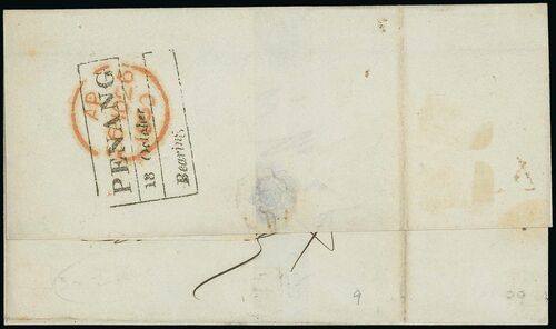 Penang FP 9 pre-1854 cover, Spink lot 217