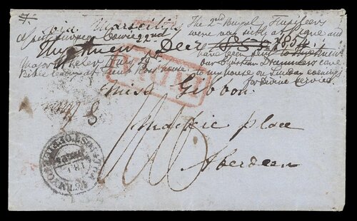 Thayetmyo FP 1 pre-1854 cover, Spink lot 32