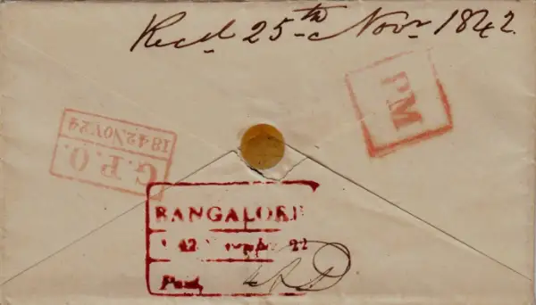 Bangalore HG 9 pre-1854 cover