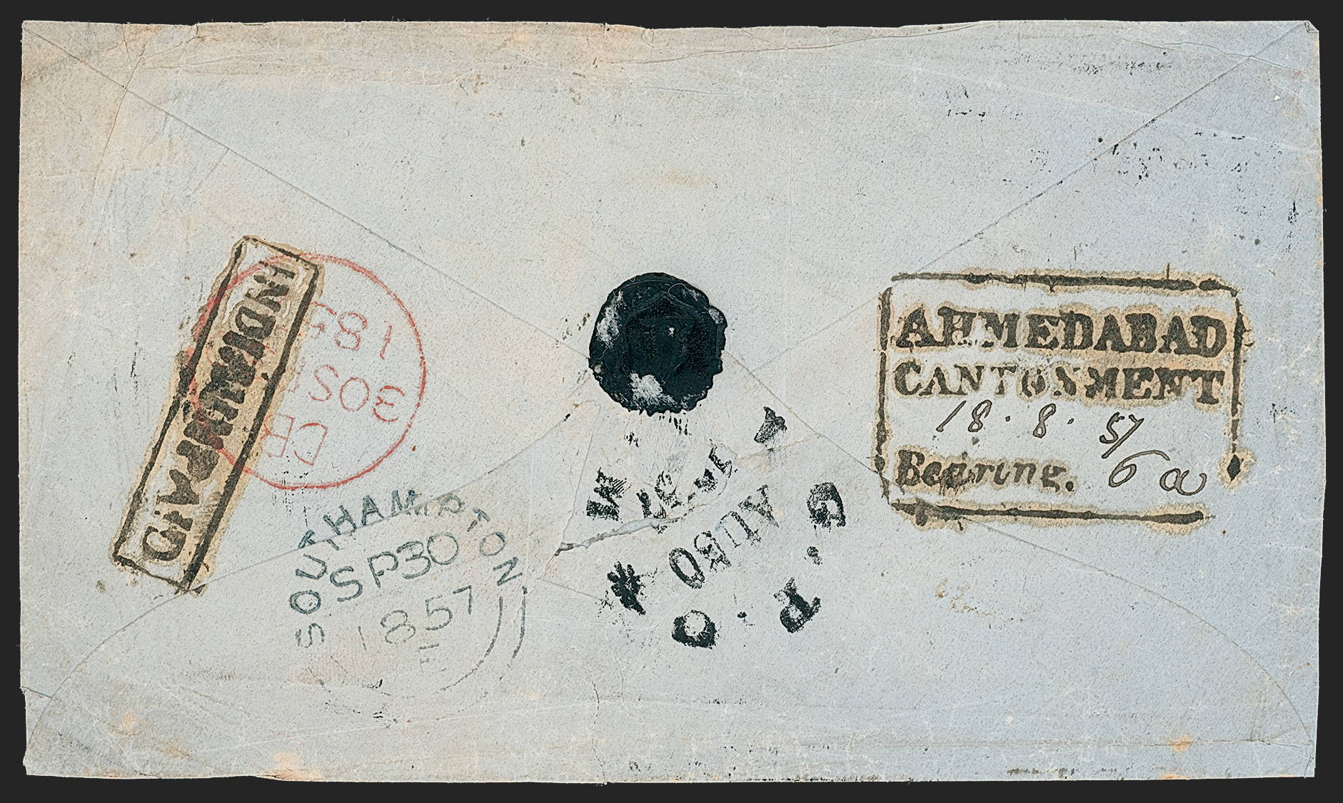 Pre-stamp cover of India — Ahmedabad Cantonment HG 5, COV-5235, 18 August 1857