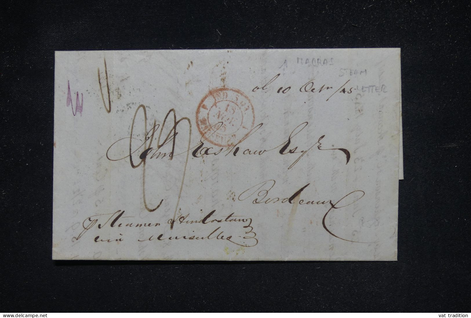 Pre-stamp cover of India — Calcutta SD12, COV-4816, 1845