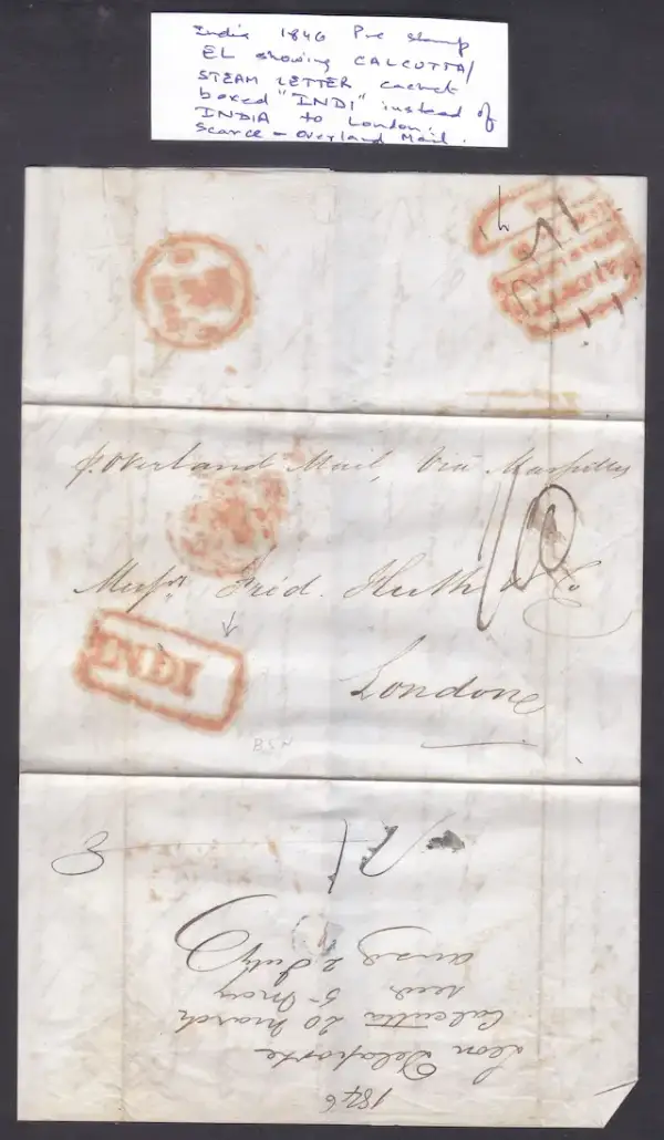 Calcutta SD16a pre-1854 cover, Sephils lot 0112