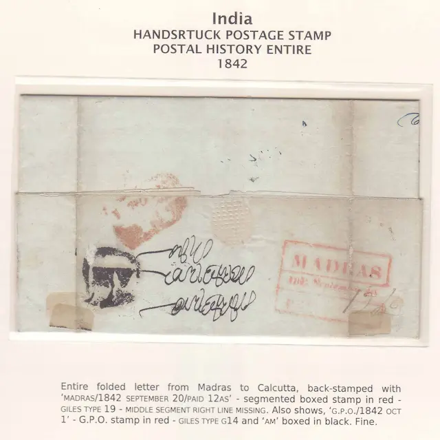 Madras HG 19 pre-1854 cover, Sephils lot 0099
