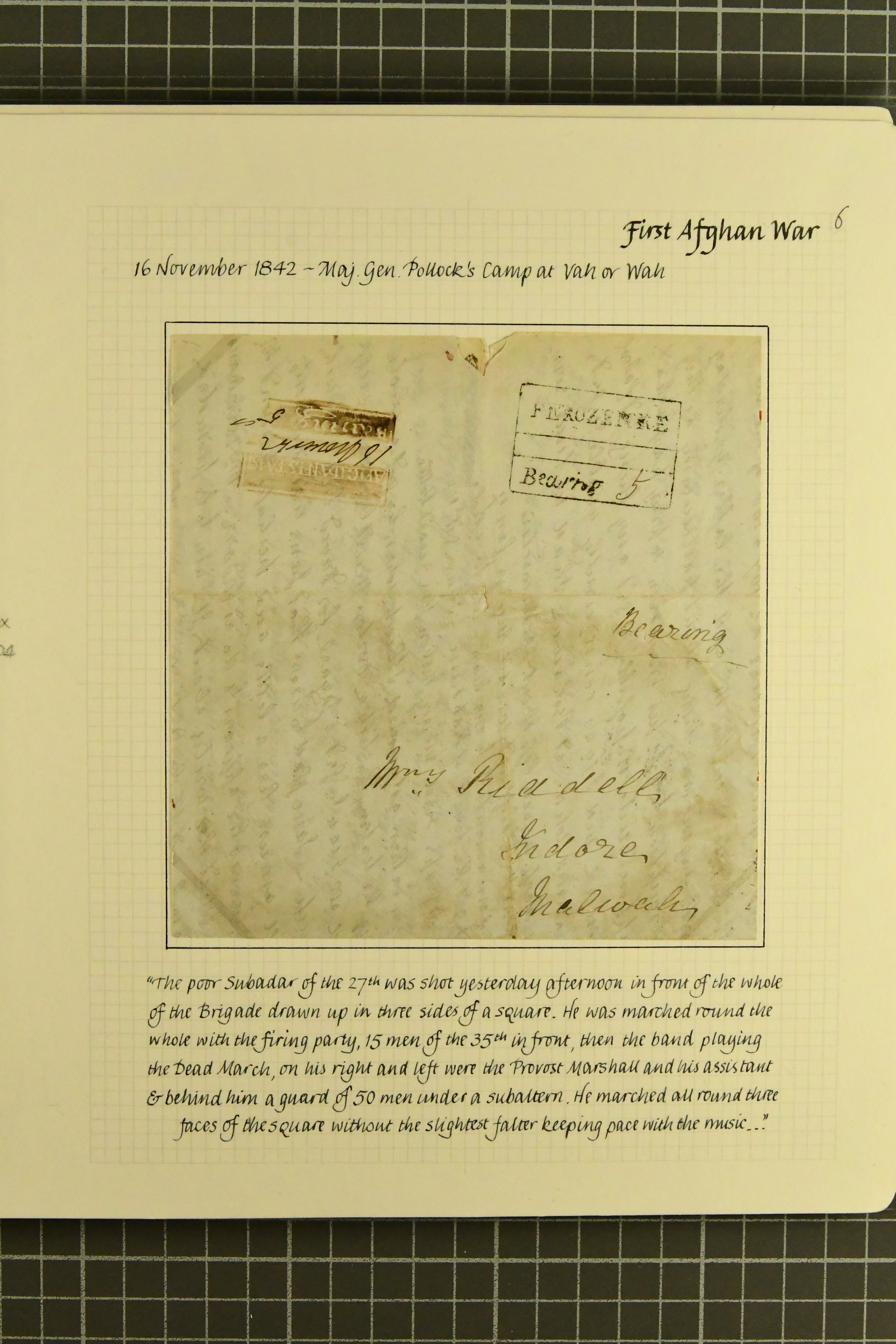 Pre-stamp cover of India — Ferozepore HG 2, COV-5093, 16 November 1842