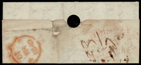 Pre-stamp cover of India — Simla HG 6, COV-4655, 23 March 1849