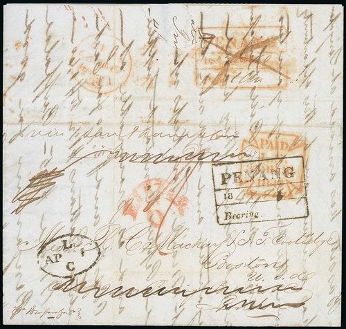 Penang FP 9 pre-1854 cover, Spink lot 30