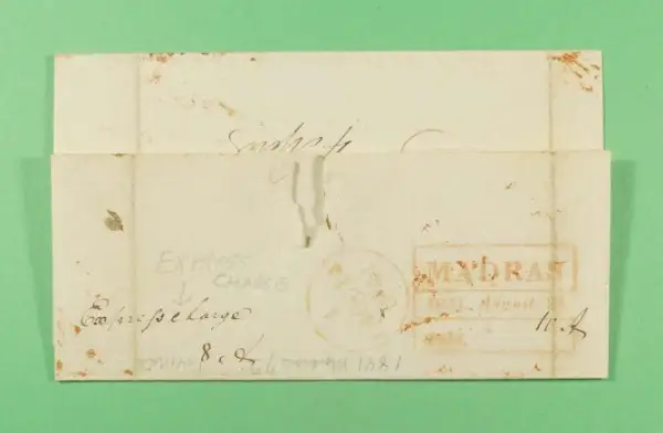 Madras HG 19a pre-1854 cover